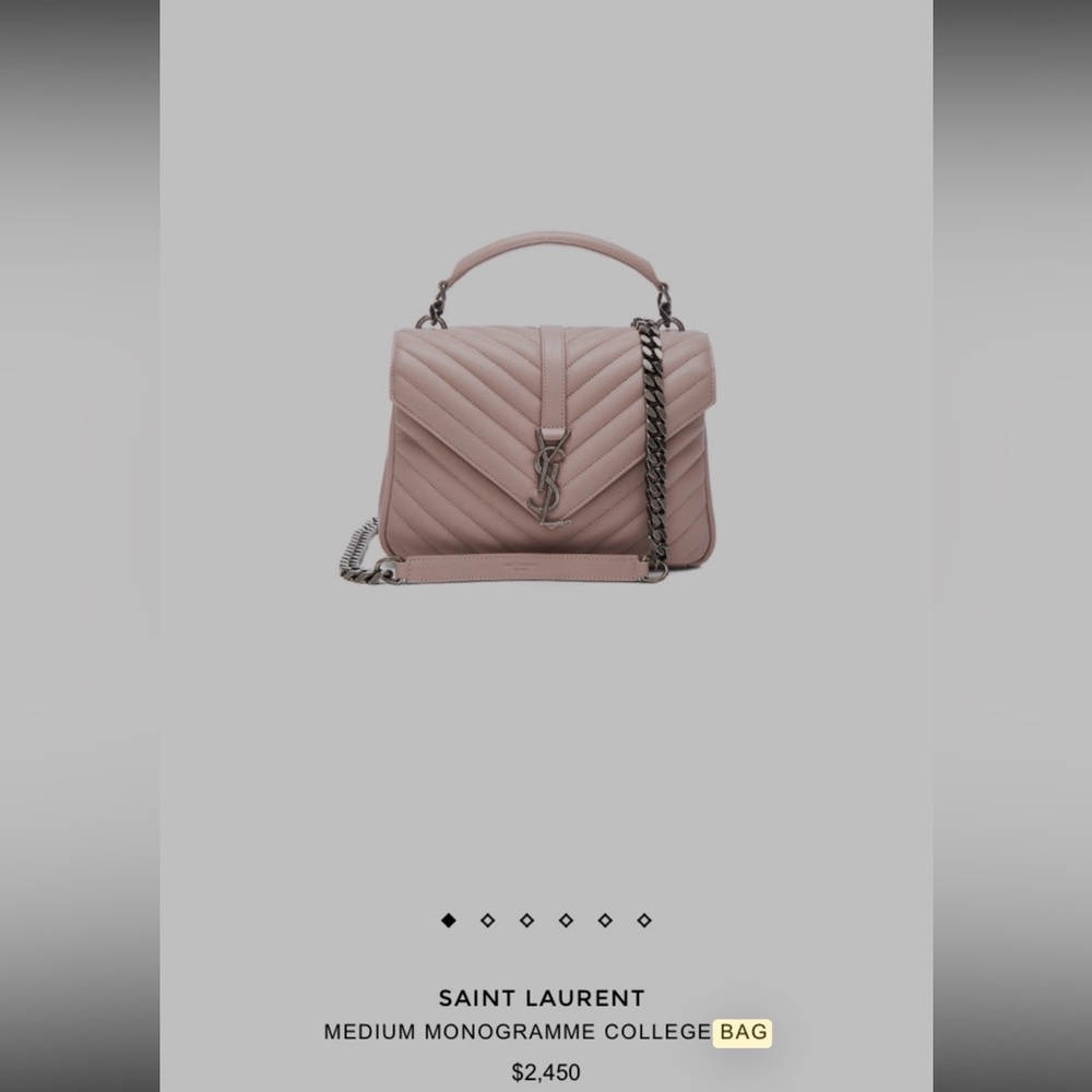 Saint Laurent Medium Monogramme College Crossbody Bag in Powder Pink